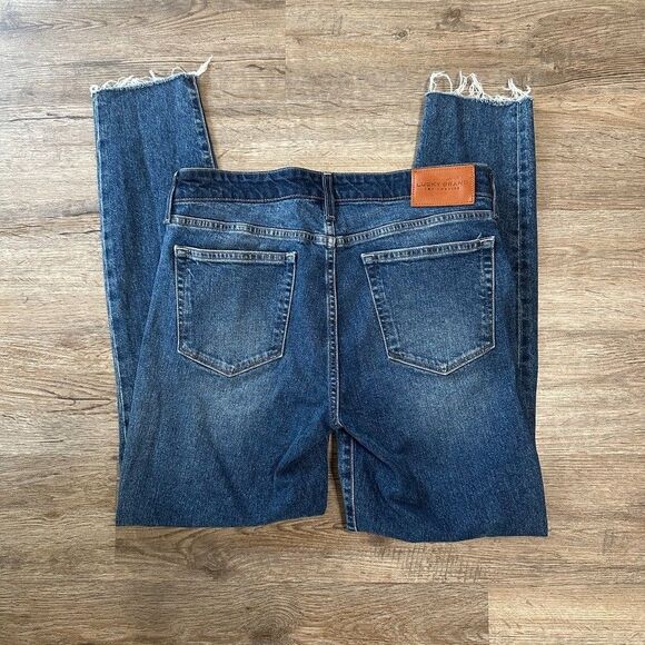 Lucky Brand Womens Ava Skinny Jeans Size 6 / 28 Dark Wash Raw Hem - Picture 1 of 5